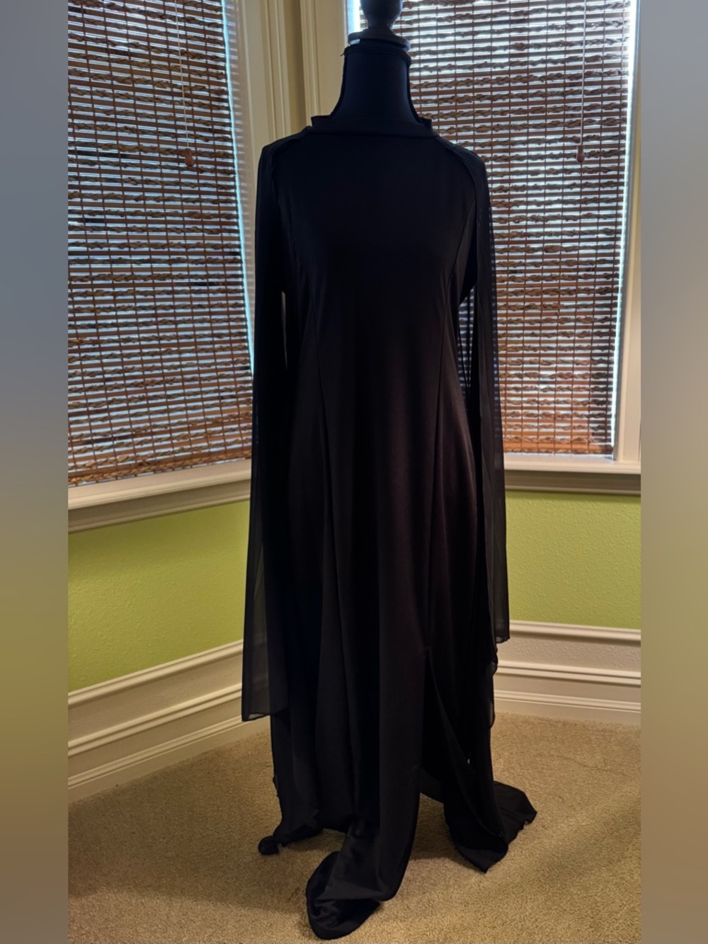Amazon Black Long-Sleeve Flowing Maxi Dress
